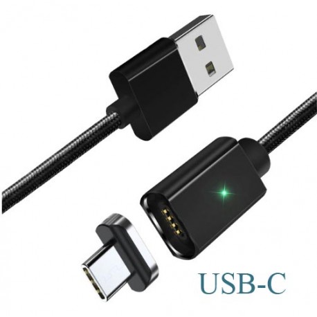 Magnetický kabel ESSAGER + koncovka USB-C, délka 1M černý