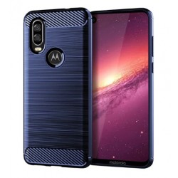 Silikonové pouzdro CARBON pro Motorola One Vision modré