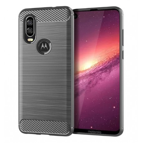 Silikonové pouzdro CARBON pro Motorola One Vision šedé