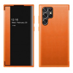 Pouzdro Smart View pro Samsung Galaxy S21 5G oranžové