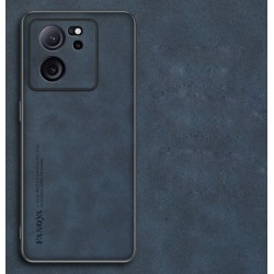 Silikonové pouzdro s koženou látkou pro Xiaomi 13T Pro modré