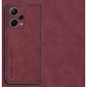 Kožený silikonový kryt pro Xiaomi Redmi Note 12S červený
