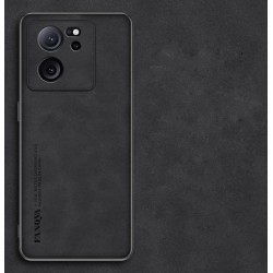 Kožený silikonový kryt pro Xiaomi 13 Lite černý