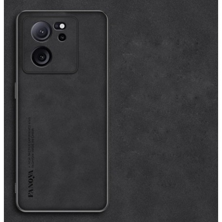 Kožený silikonový kryt pro Xiaomi 13 Lite černý