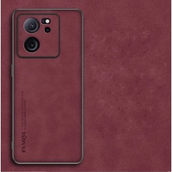 Kožený silikonový kryt pro Xiaomi 13 Lite červený