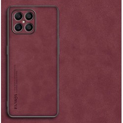 Kožený silikonový kryt pro Honor X8a červený