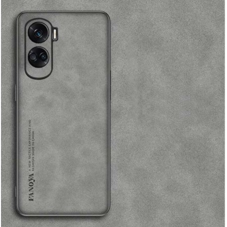 Kožený silikonový kryt pro Honor X7 šedý