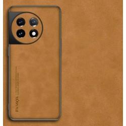 Kožený silikonový kryt pro OnePlus 10T hnědý