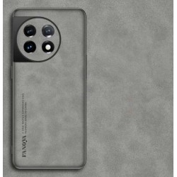 Kožený silikonový kryt pro OnePlus 10T šedý