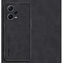 Kožený silikonový kryt pro Poco X5 5G černý