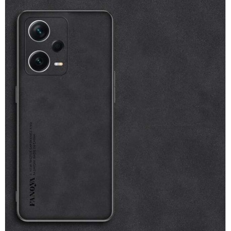 Kožený silikonový kryt pro Poco X5 5G černý