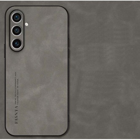 Kožený silikonový kryt pro Samsung Galaxy A15 5G šedý
