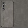 Kožený silikonový kryt pro Samsung Galaxy A15 5G šedý