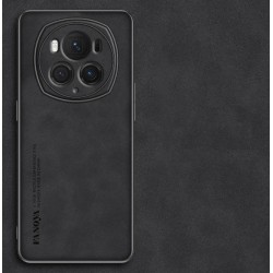 Kožený silikonový kryt pro Honor Magic6 Pro 5G černý