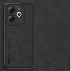 Kožený silikonový kryt pro Infinix Hot 40i černý