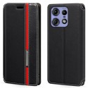 Kožené peněženkové pouzdro pro Motorola Edge 50 Pro černé