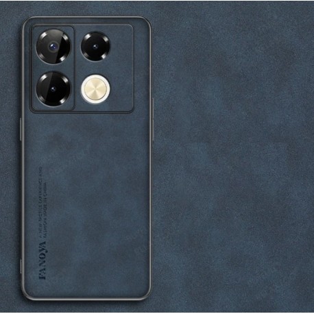 Kožený silikonový kryt pro Infinix Note 40 modrý