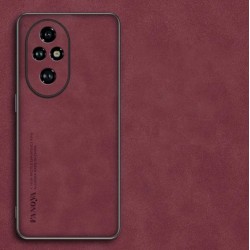 Kožený silikonový kryt pro Honor 200 Pro červený