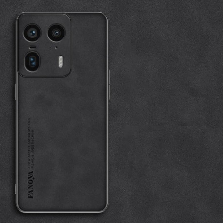 Kožený silikonový kryt pro Motorola Edge 50 Ultra černý