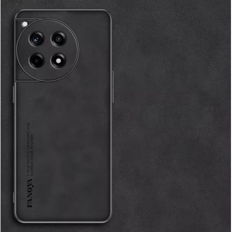 Kožený silikonový kryt pro OnePlus 12 5G černý
