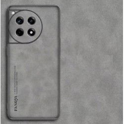 Kožený silikonový kryt pro OnePlus 12 5G šedý