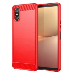 Silikonové pouzdro CARBON pro Sony Xperia 10 VI červené