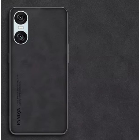 Kožený silikonový kryt pro Sony Xperia 10 VI černý