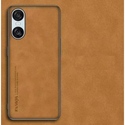 Kožený silikonový kryt pro Sony Xperia 10 VI hnědý