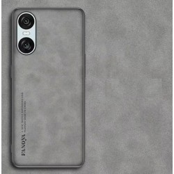 Kožený silikonový kryt pro Sony Xperia 10 VI šedý
