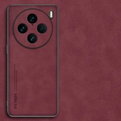 Kožený silikonový kryt pro Vivo X200 Pro 5G červený