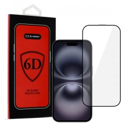 Tvrzené sklo Full Glue 6D pro iPhone 16 Plus černé