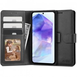 Kožená peněženka Tech-Protect pro Samsung Galaxy A55 5G černá