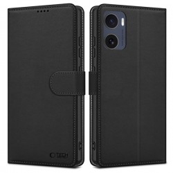 Kožená peněženka Tech-Protect pro Motorola Moto G05 / Moto E15 černá
