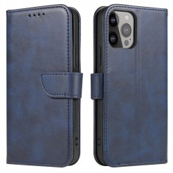 Kožená peněženka pouzdro pro Samsung Galaxy A14 / A14 5G modrá