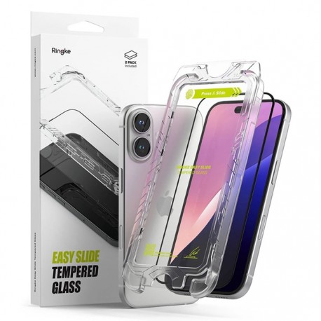 Ochranné sklo Ringke Easy Slide 2-Pack pro iPhone 15 / 16 černé