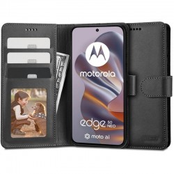 Kožená peněženka Tech-Protect pro Motorola Edge 50 Neo černá