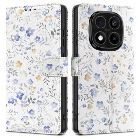 Kožená peněženka Tech-Protect pro Poco X7 5G motiv květiny