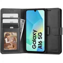 Kožená peněženka Tech-Protect pro Samsung Galaxy A16 4G / A16 5G černá