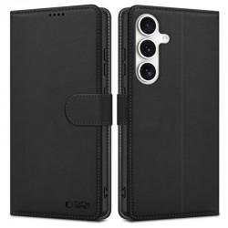 Kožená peněženka Tech-Protect pro Samsung Galaxy S25+ černá