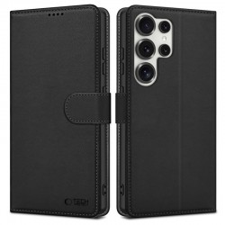 Kožená peněženka Tech-Protect pro Samsung Galaxy S25 Ultra černá