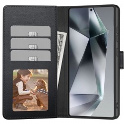 Kožená peněženka Tech-Protect pro Samsung Galaxy S25 Ultra černá
