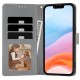 Kožená peněženka Tech-Protect pro Apple iPhone 16e motiv květiny