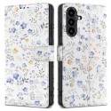 Kožená peněženka Tech-Protect pro Samsung Galaxy A36 5G motiv květiny