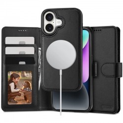 Kožená peněženka Tech-Protect MagSafe pro iPhone 16 černá