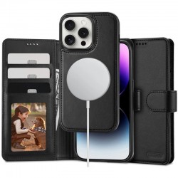Kožená peněženka Tech-Protect MagSafe pro iPhone 16 Pro Max černá