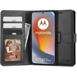 Kožená peněženka Tech-Protect pro Motorola Edge 50 Fusion černá