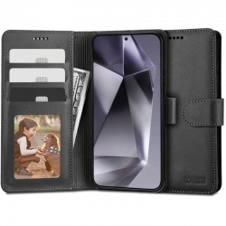 Kožená peněženka Tech-Protect pro Samsung Galaxy S23 FE černá