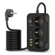 Prodlužovací kabel nabíječka Tech-Protect PC3X6 Power Strip 3x zásuvka + 3x USB-A + 3x USB-C černá