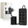 Prodlužovací kabel nabíječka Tech-Protect PC6X6 Power Strip 6x zásuvka + 3x USB-A + 3x USB-C černá