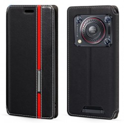 Kožená peněženka pouzdro pro Oukitel WP33 Pro černé